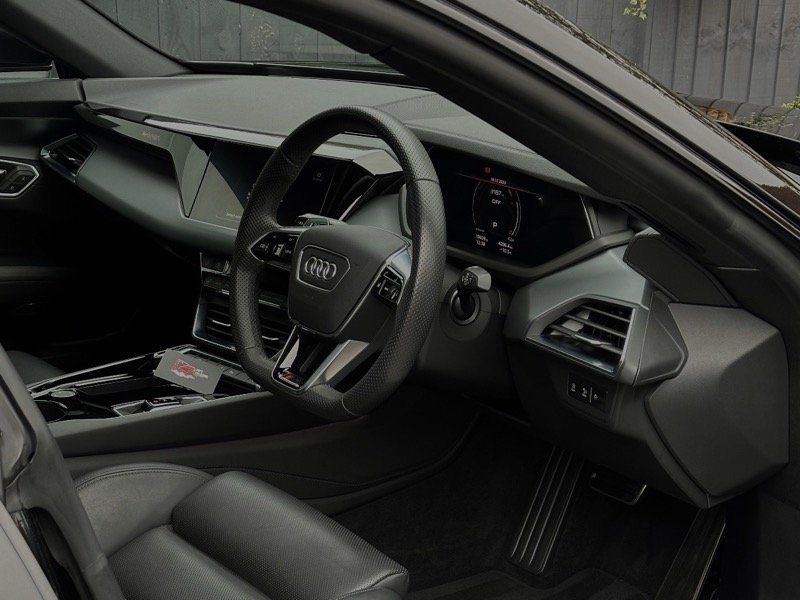 Freshly detailed Audi interior, steering wheel and dashboard